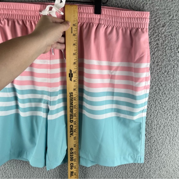 Men's Chubbies Mens 3XL Pink & Blue Classic Lined Striped 5.5 in. Swim Trunk - Picture 7 of 14